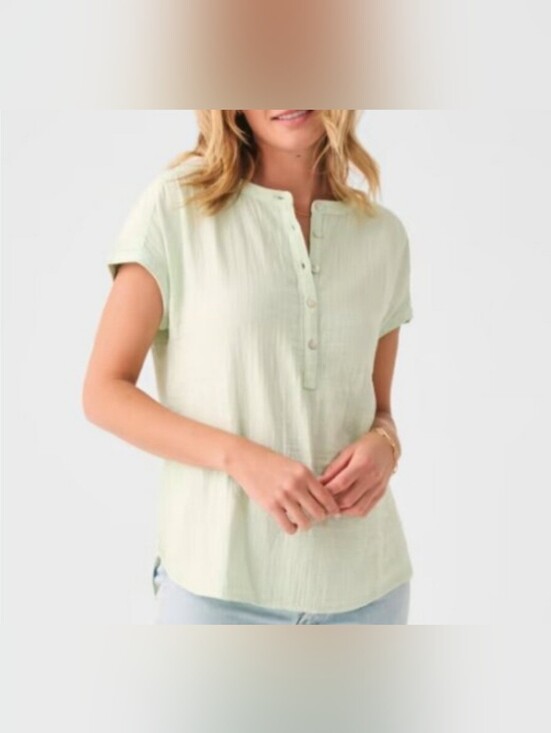 Faherty Tops - Faherty Dream Organic Cotton Gauze Desmond Top, Size Medium, NWOT